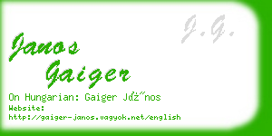 janos gaiger business card